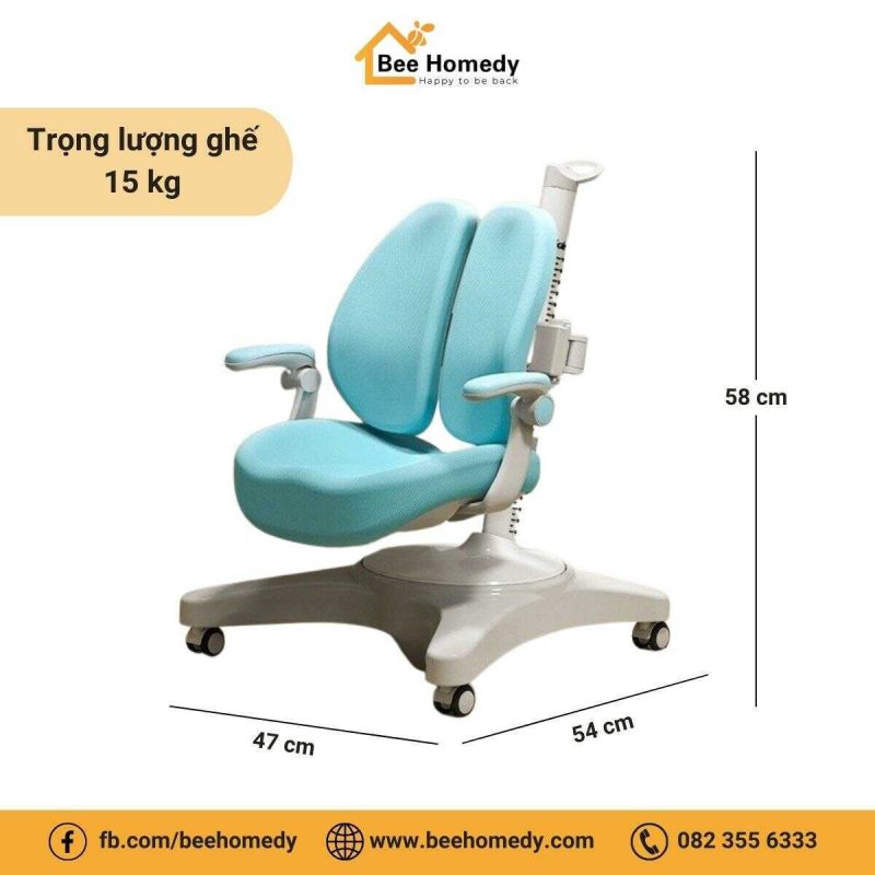 Ghế Ngồi Học Cho Bé Dolphin DOL – G5 Kích thước và trọng lượng của ghế.