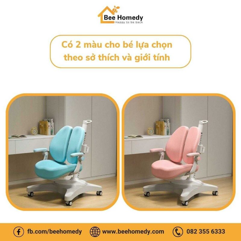 Ghế Ngồi Học Cho Bé Dolphin DOL – G5 Ghế ngồi học cho bé có 2 màu xanh và hồng.