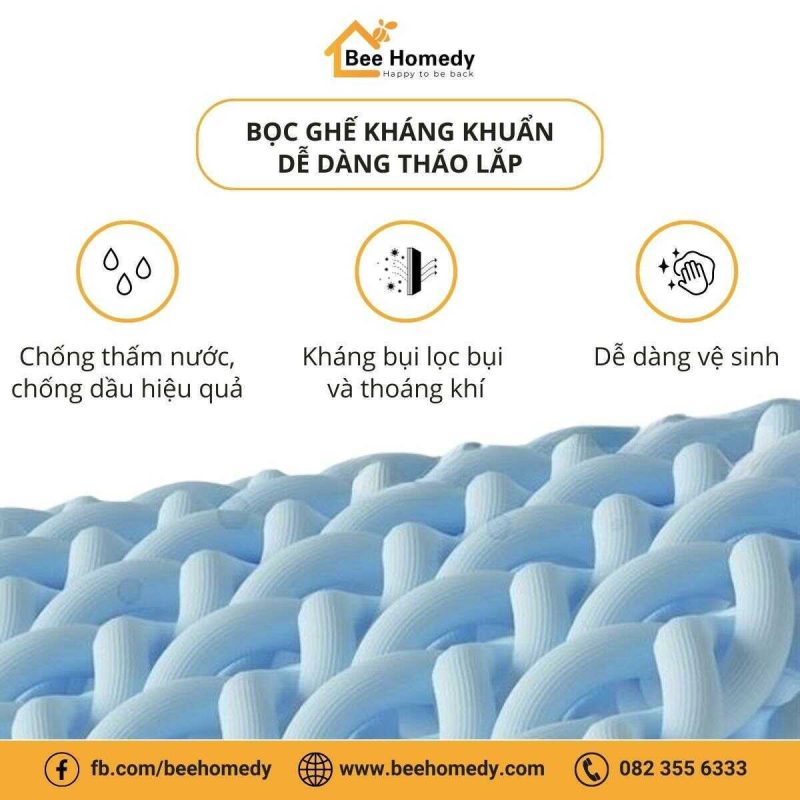 Ghế Ngồi Học Cho Bé Dolphin DOL – G5 Bọc ghế kháng khuẩn dễ dàng tháo lắp.