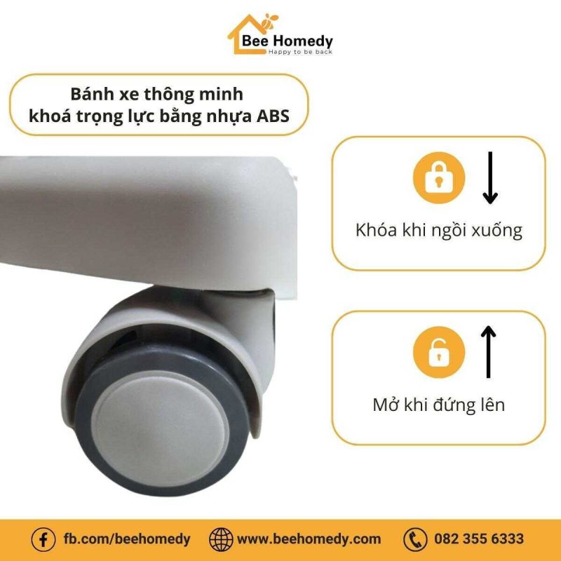 Ghế Ngồi Học Cho Bé Dolphin DOL – G5 Bánh xe thông minh khóa trọng lực bằng nhựa ABS.