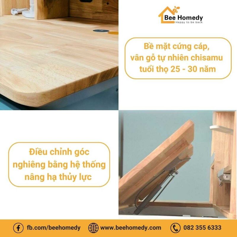 Bàn Học Thông Minh Cho Bé Dolphin DOL–1 Bề mặt bàn cứng cáp, bền bỉ với thời gian.