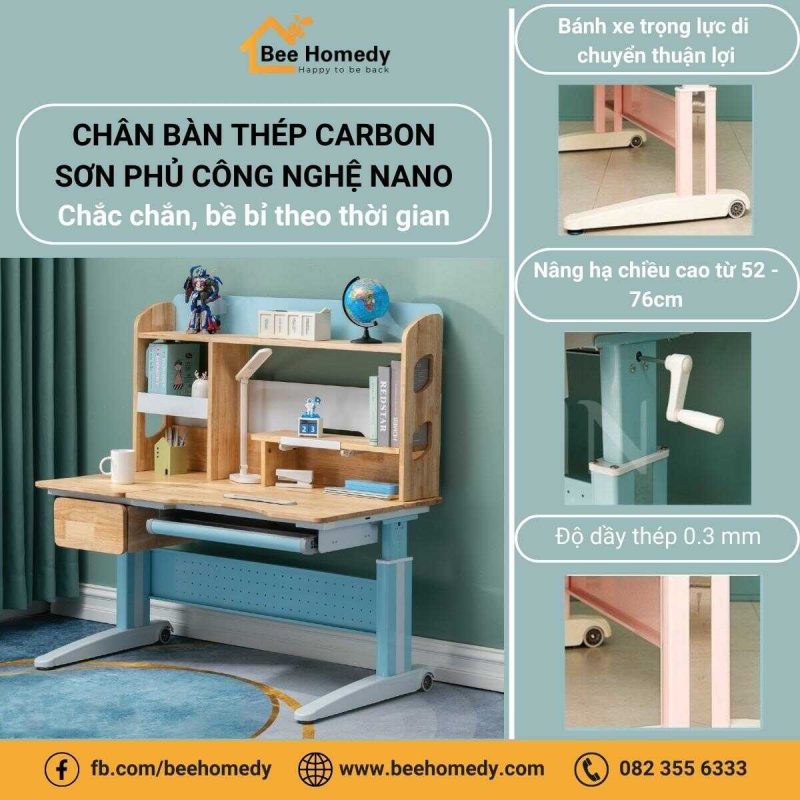 Bàn Học Thông Minh Cho Bé Dolphin DOL–1 Bàn học cho bé được thiết kế chắc chắn, bền bỉ theo thời gian.