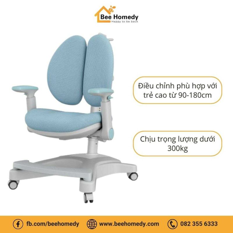 Ghế có chế độ điều chỉnh độ cao phù hợp với trẻ từ 90 - 180cm.
