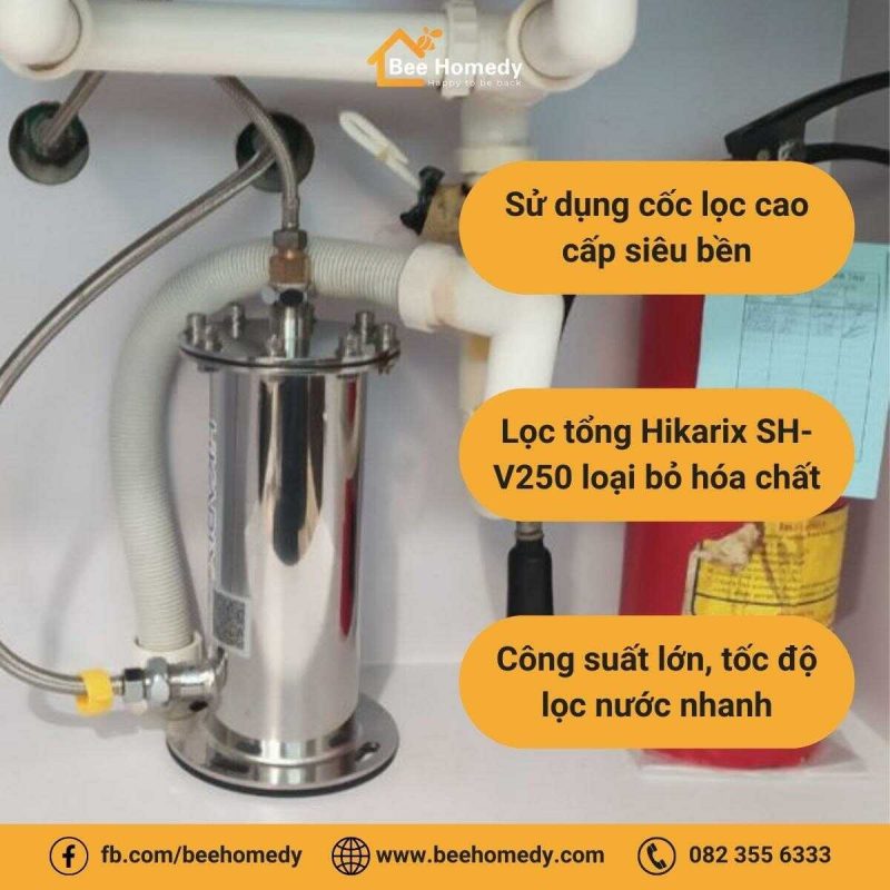 Máy lọc nước Nhật Bản Hikarix SH-V250 Máy lọc nước công suất lớn, tốc độ lọc nước nhanh.
