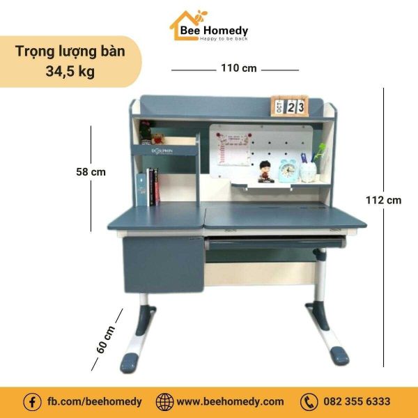 Kích thước bàn học cho bé chống gù Dol-6