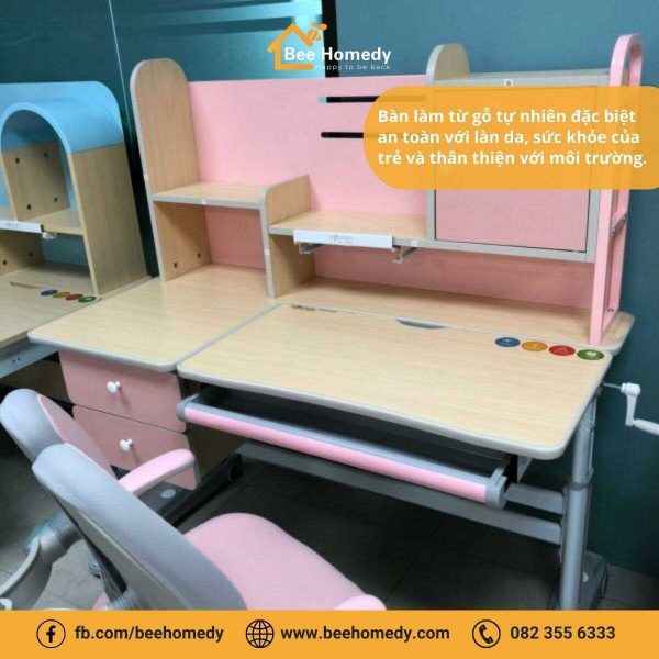 Bàn Học Thông Minh Cho Bé Dolphin DOL-9 Mặt bàn học được làm từ gỗ an toàn cho sức khỏe của trẻ.