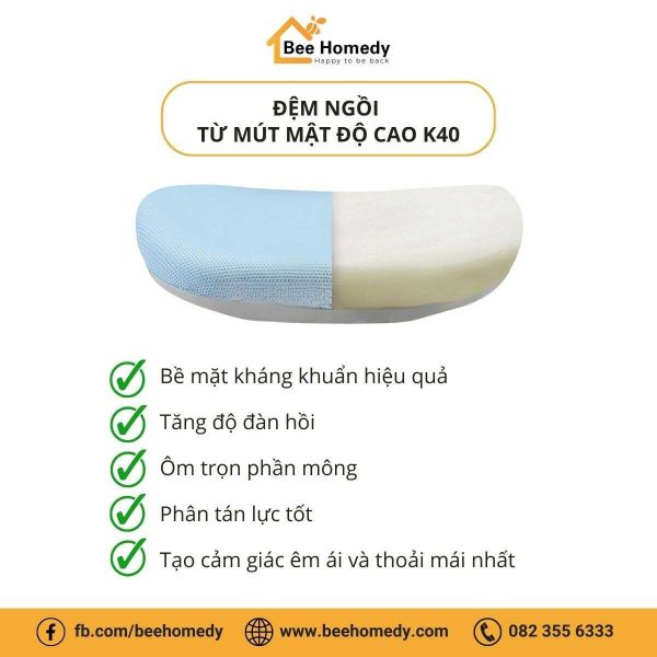 Ghế Ngồi Học Cho Bé Dolphin DOL – G9 Đệm ngồi của ghế làm từ mút mật độ cao.