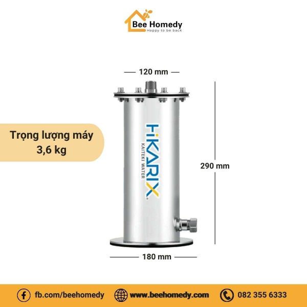 Máy lọc nước Nhật Bản Hikarix SH-V250 Trọng lượng và kích thước của máy lọc nước Hikarix.