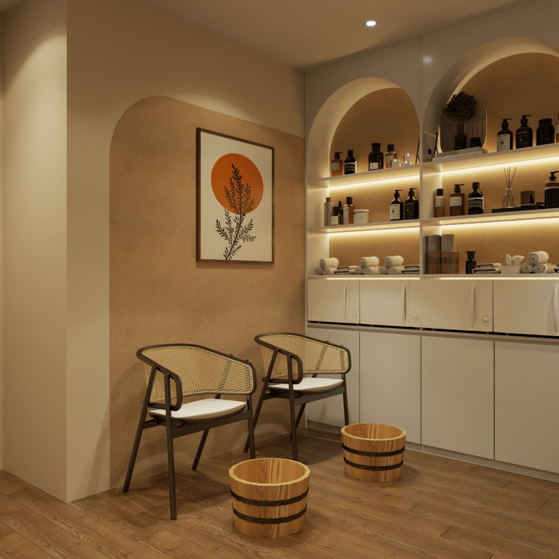 Dự án Happy Beauty Spa phong cách Wabi Sabi tại Hà Nội du an happy beauty spa 12
