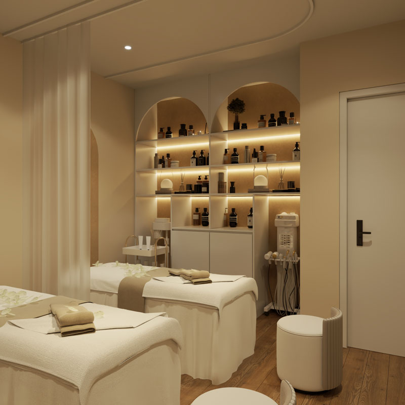 Dự án Happy Beauty Spa phong cách Wabi Sabi tại Hà Nội du an happy beauty spa 19