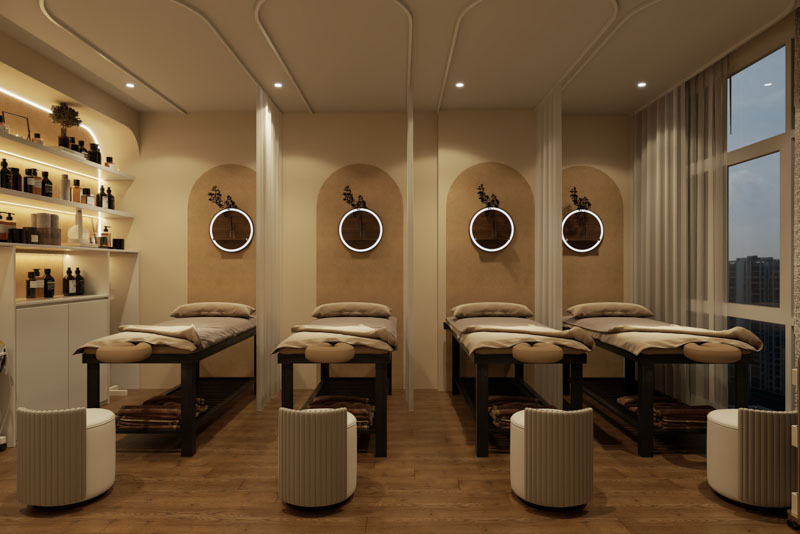 Dự án Happy Beauty Spa phong cách Wabi Sabi tại Hà Nội du an happy beauty spa 20