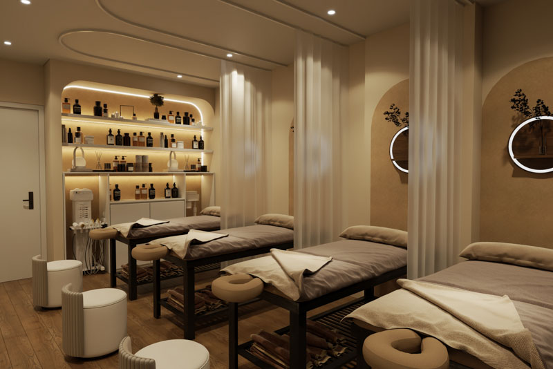 Dự án Happy Beauty Spa phong cách Wabi Sabi tại Hà Nội du an happy beauty spa 21