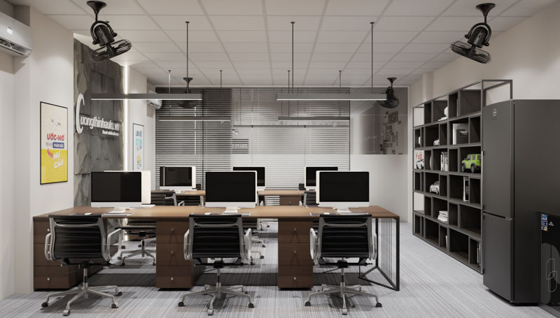 Dự án thiết kế VP Cường Thịnh Auto phong cách công nghiệp du an thiet ke van phong cuong thinh auto 01