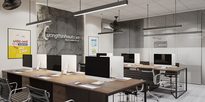 Dự án thiết kế VP Cường Thịnh Auto phong cách công nghiệp du an thiet ke van phong cuong thinh auto 04