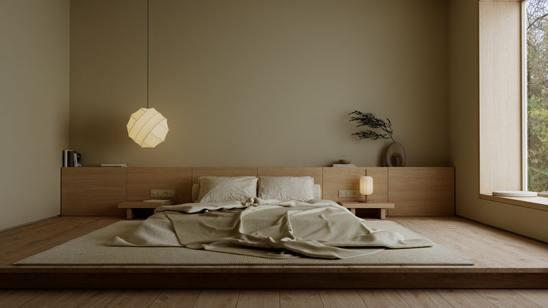 phong ngu phong cach japandi 01