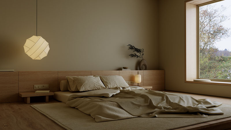 phong ngu phong cach japandi 02