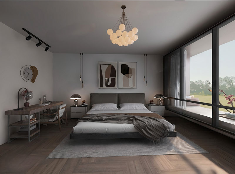 Ý tưởng thiết kế phòng ngủ có bàn làm việc thiet ke phong ngu co ban lam viec 13